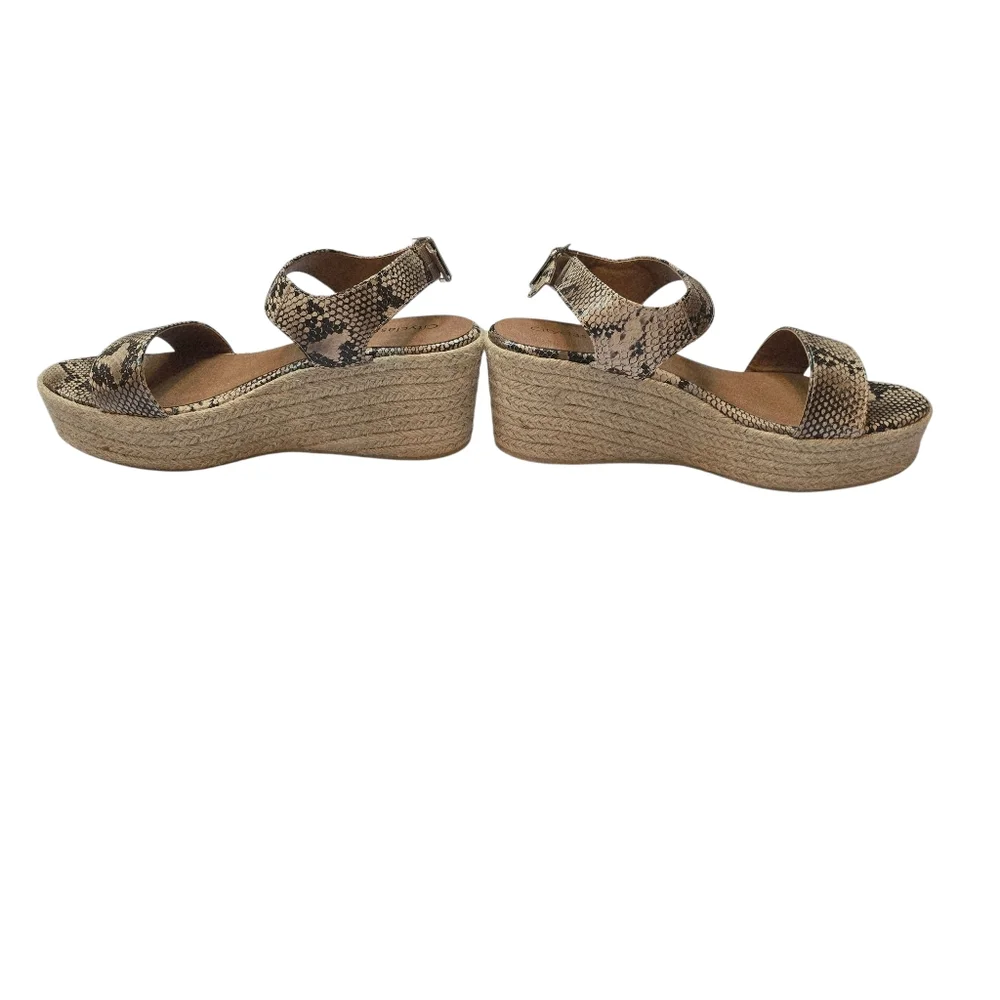 City Classifired Snake Print Wedge Sandals